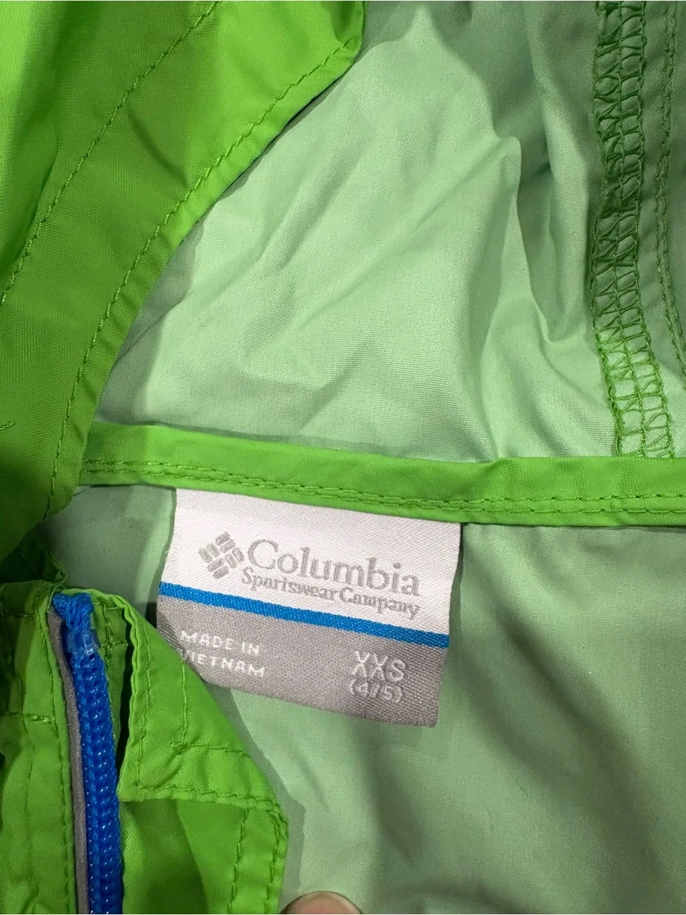 Columbia Green Rain Jacket XXS 4/5